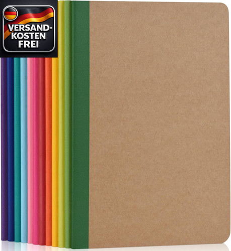 Notizbuch liniert 12er set - notizbuch, a5
