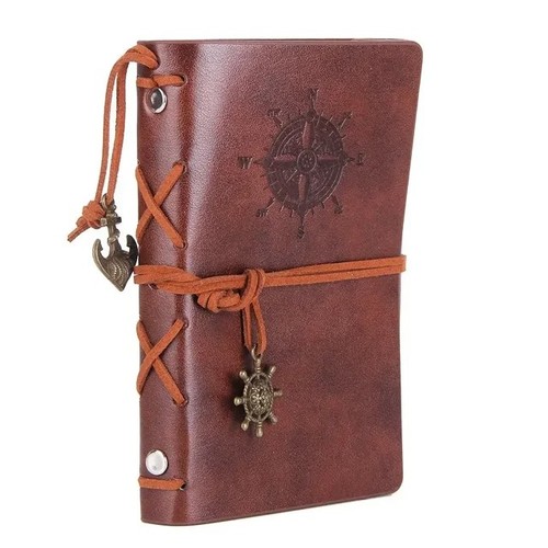 Retro notizbuch leder weich - leder,