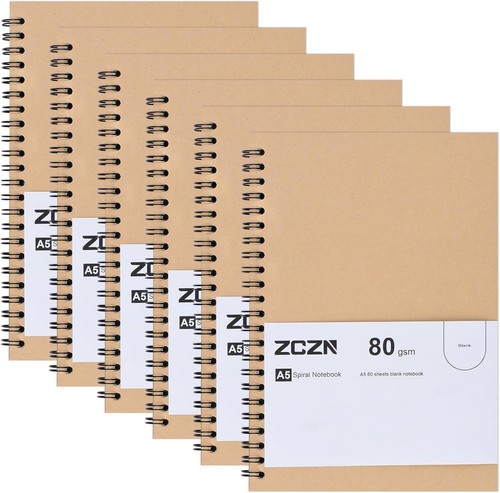 Notizbuch blanko 6 stück - a5,